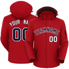Red Navy-White Classic Style Waterproof Jacket