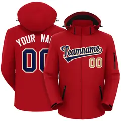 Red Navy-White Classic Style Waterproof Jacket