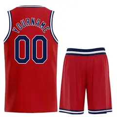 Red Navy-White Classic Team Basketball Jersey 2