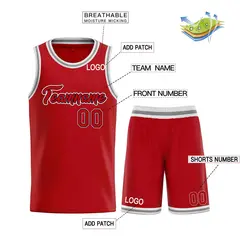 Red Navy-White Classic Team Basketball Jersey 3