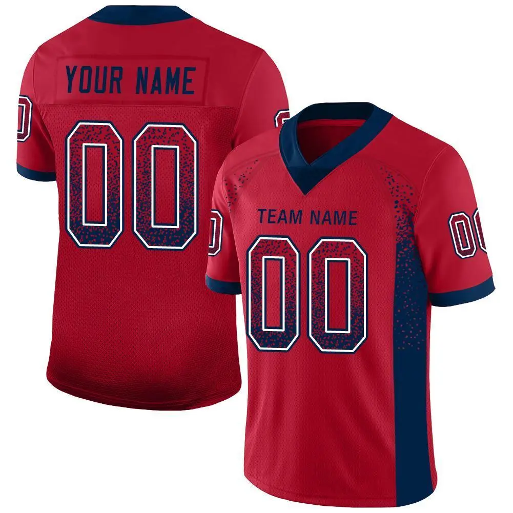 Red Navy-White Drift Fashion Mesh Authentic Football Jersey