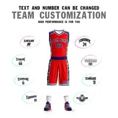 Red Navy-White Graffiti Lightning Basketball Jersey 4
