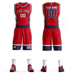 Red Navy-White Graffiti Lightning Basketball Jersey 1