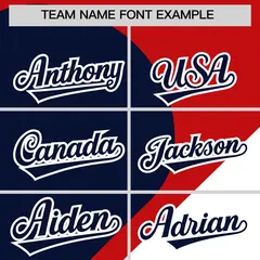Red Navy White Half Heart Color Block Baseball Jersey 3