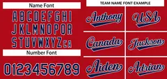 Red Navy-White Solid Classic Authentic Baseball Jersey 4