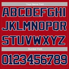 Red Navy-White Varsity Full-Snap Letterman Jacket 3