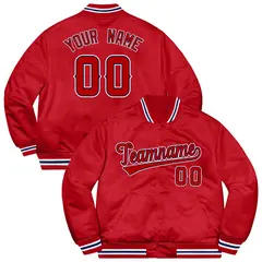 Red Navy-White Varsity Full-Snap Letterman Jacket