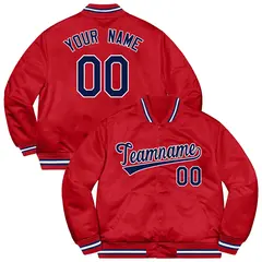 Red Navy-White Varsity Full-Snap Letterman Jacket
