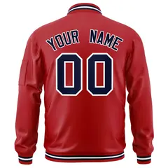 Red Navy-White Varsity Full-Zip Letterman Bomber Jacket 4