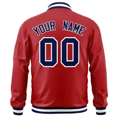 Red Navy-White Varsity Full-Zip Letterman Bomber Jacket 4