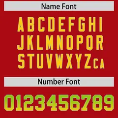 Red Neon Green and Gold Gradient Sides Football Jersey 4