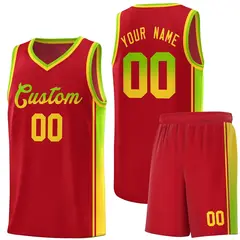 Red Neon Green-Gold Gradient Basketball Jersey 1