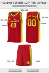 Red Neon Green-Gold Gradient Basketball Jersey 2