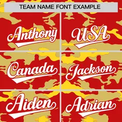 Red Old Gold and Gold Camo Sleeveless Baseball Jersey 3