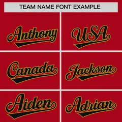 Red Old Gold Baroque Style Baseball Jersey 3
