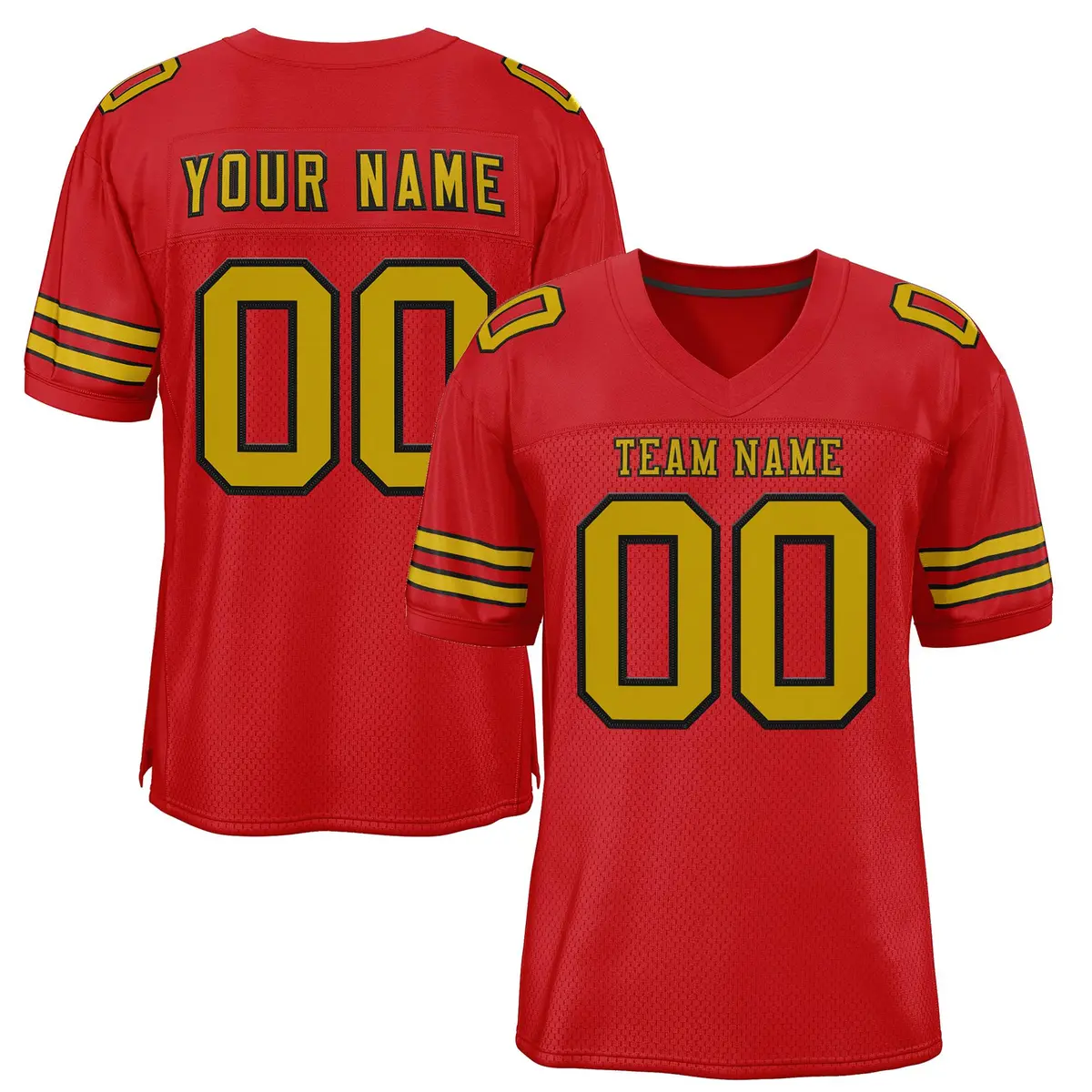 Red Old Gold-Black Classic Style Authentic Football Jersey
