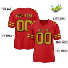 Red Old Gold-Black Classic Style Authentic Football Jersey 2