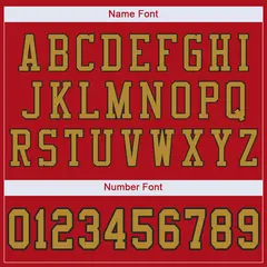 Red Old Gold-Black Mesh Football Jersey 3