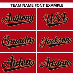 Red Old Gold-Black Stripe Raglan Baseball Jersey 3