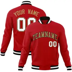 Red Old Gold-Black Varsity Full-Snap Letterman Jacket 1