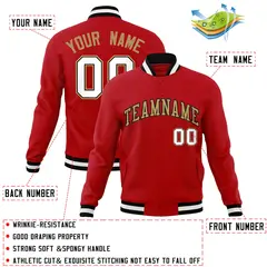 Red Old Gold-Black Varsity Full-Snap Letterman Jacket 4