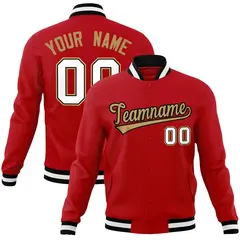 Red Old Gold-Black Varsity Full-Snap Letterman Jacket 1