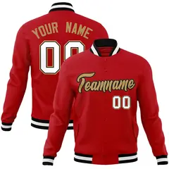 Red Old Gold-Black Varsity Full-Snap Letterman Jacket 1