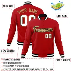 Red Old Gold-Black Varsity Full-Snap Letterman Jacket 4