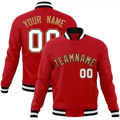 Red Old Gold-Black Varsity Full-Snap Letterman Jacket 1