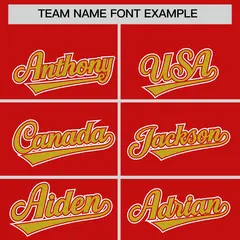 Red Old Gold Color Block Authentic Baseball Jersey 3