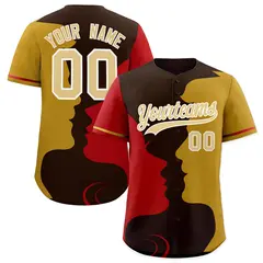Red Old Gold Couple Silhouettes Valentine's Baseball Jersey