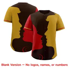 Red Old Gold Couple Silhouettes Valentine's Baseball Jersey 2