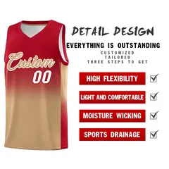 Red Old Gold Gradient Fashion Basketball Jersey 2