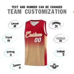 Red Old Gold Gradient Fashion Basketball Jersey 4