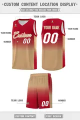 Red Old Gold Gradient Fashion Basketball Jersey 5