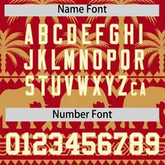 Red Old Gold Graffiti Pattern Bossinia Style Baseball Jersey 4