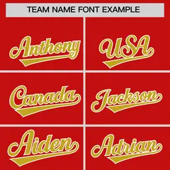 Red Old Gold Grid Blur Pattern Baseball Jersey 3