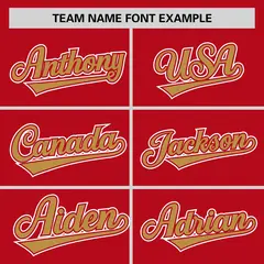 Red Old Gold Half Stripe Authentic Baseball Jersey 3