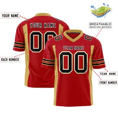 Red Old Gold Insert Color Design Authentic Football Jersey 2