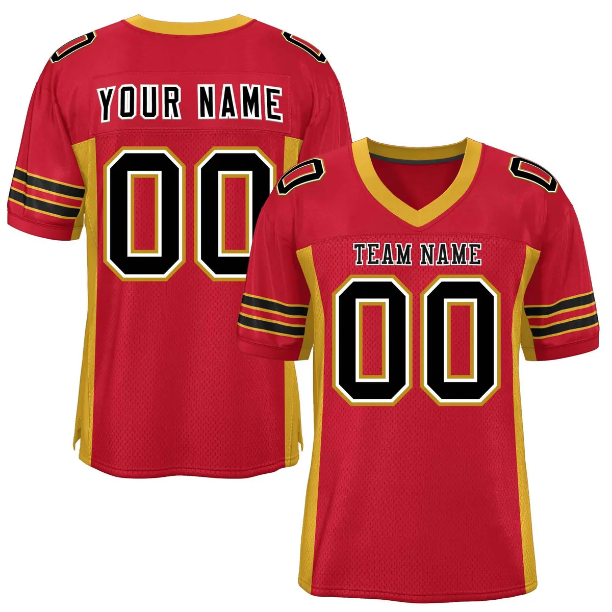 Red Old Gold Insert Color Mesh Authentic Football Jersey