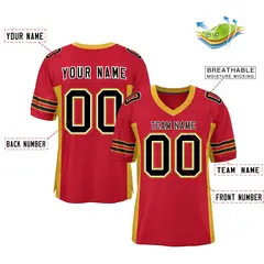Red Old Gold Insert Color Mesh Authentic Football Jersey 2
