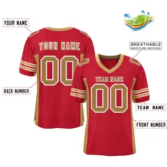 Red Old Gold Insert Color Mesh Authentic Football Jersey 2