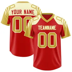 Red Old Gold Raglan Sleeves Authentic Football Jersey 1