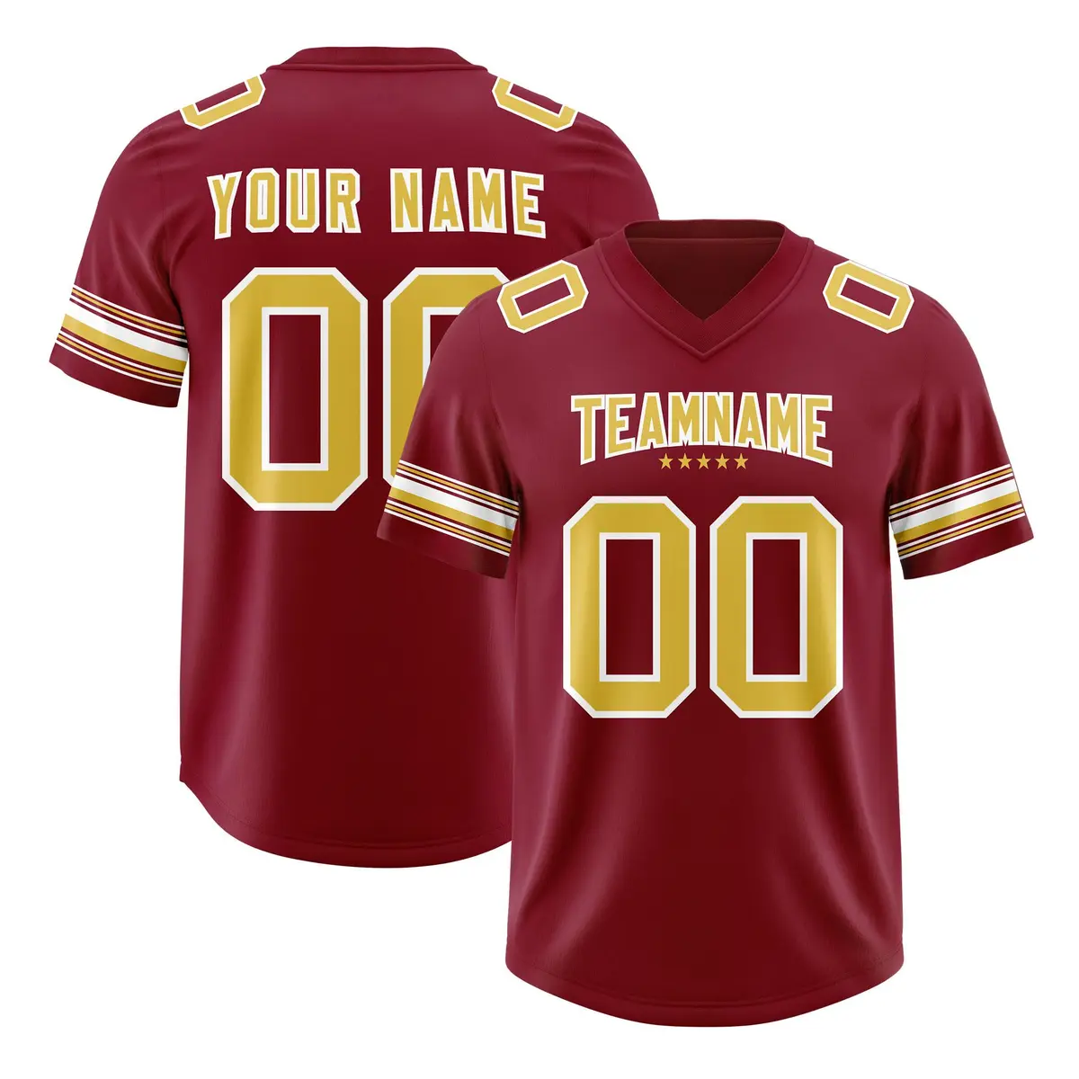 Red Old Gold Retro Sleeve Line Authentic Football Jersey