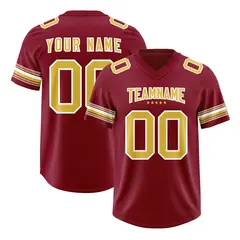 Red Old Gold Retro Sleeve Line Authentic Football Jersey