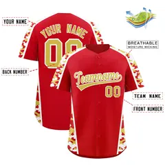 Red Old Gold Side Camo Baseball Jersey 2