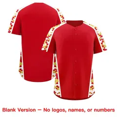 Red Old Gold Side Camo Baseball Jersey 7