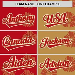 Red Old Gold Split Flower Graffiti Authentic Baseball Jersey 3