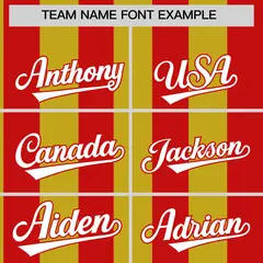 Red Old Gold Stripe Two-Button Softball Jersey 3