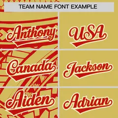 Red Old Gold Tribal Split Baseball Jersey 3